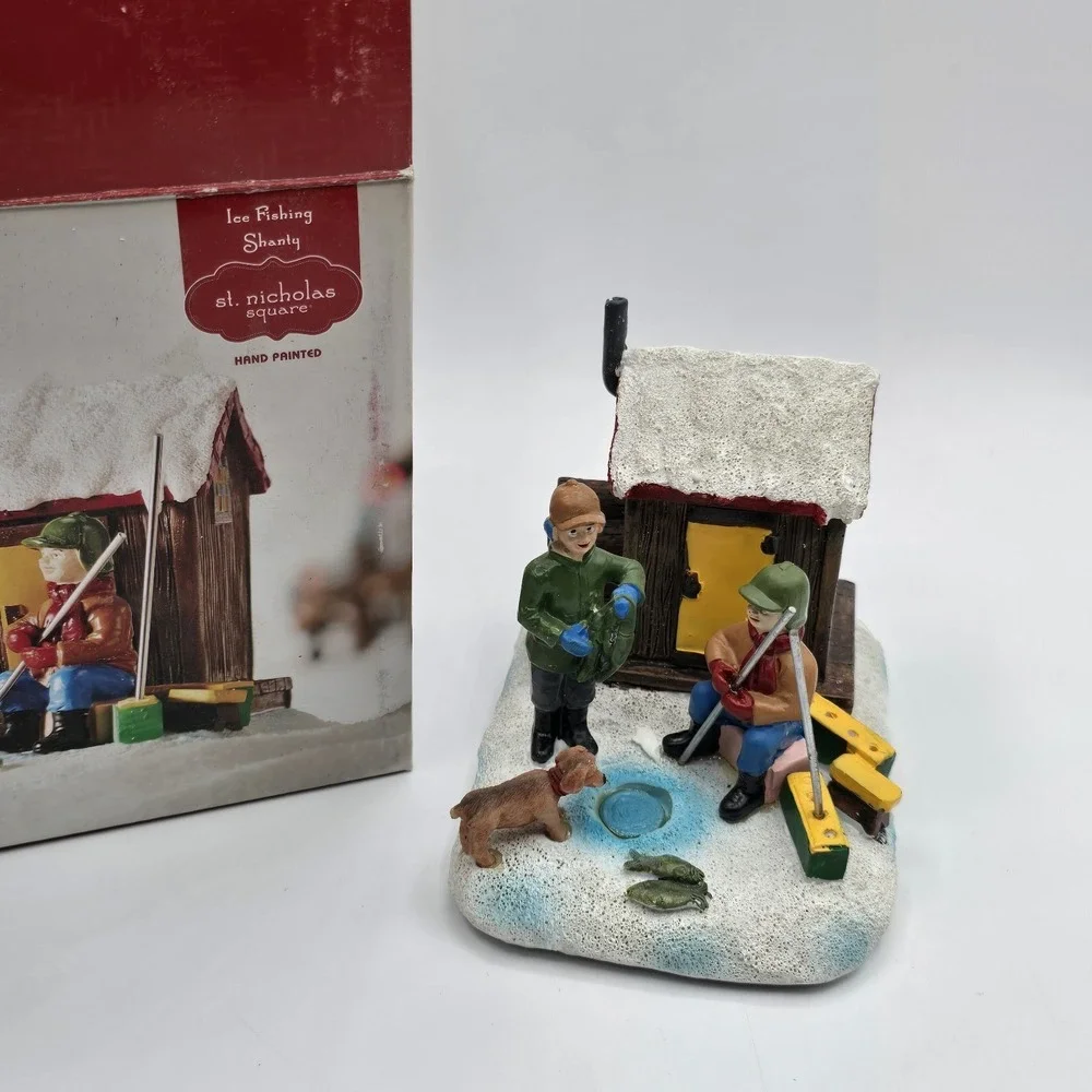 St Nicholas Square Ice Fishing Shanty Christmas Village‎ Accessory